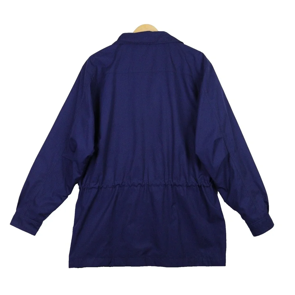 Eddie‎ Bauer Parka Coat Jacket Men Large Plaid Wool Lining Mountain Parka Blue